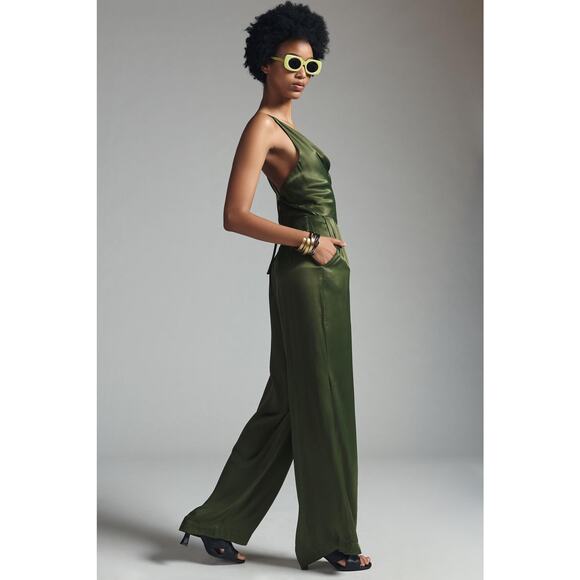 Anthropologie Wide Leg Silky Jumpsuit - Size 10 New - Picture 2 of 5